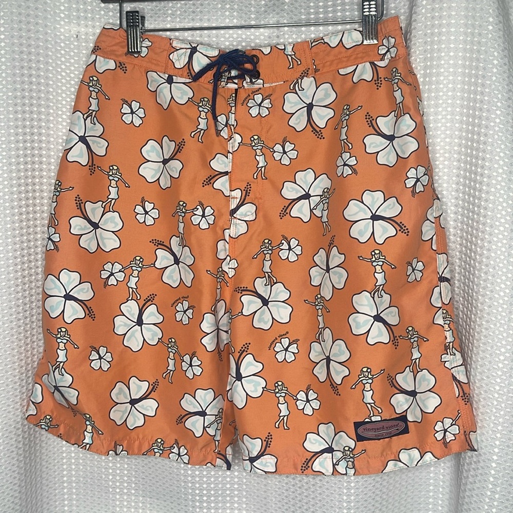 Vineyard Vines Board Shorts Hawaiian Swim Vacation Summer Pool Beach Luau Sz M